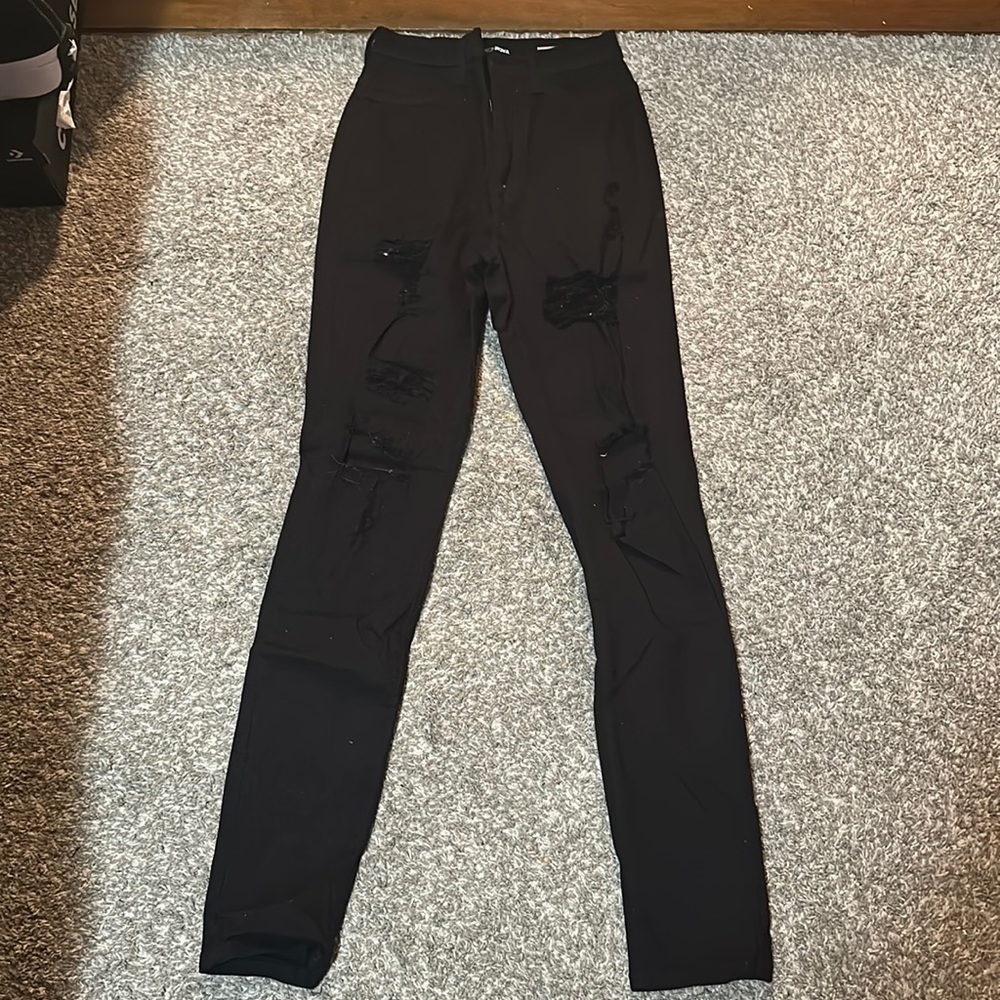 Black ripped Fashion Nova jeans